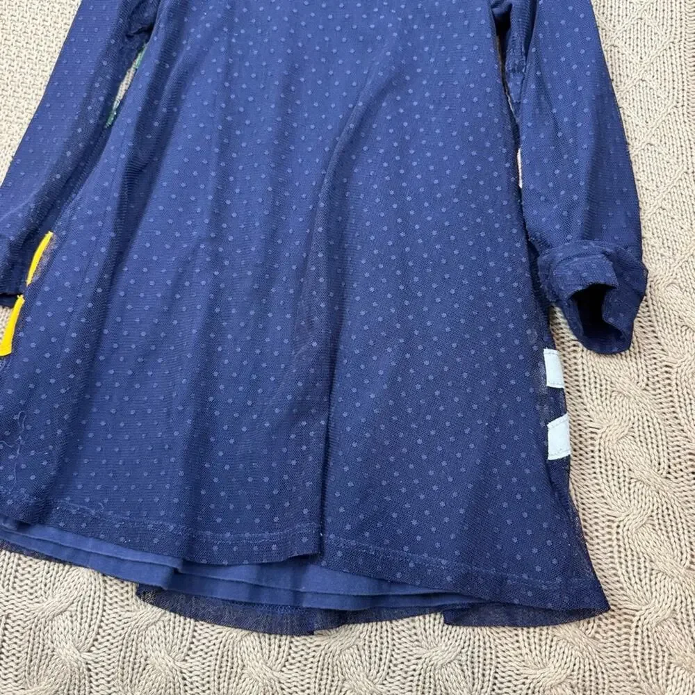Hanna Andersson Blue Tulle Dress with Colorful Floral Appliqué 4
